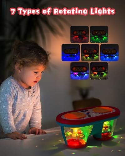 Baby Toys for 6 to 12 Months, Drum Musical Instruments Rotating Light Up Toy for 12-18 Months Kids, Tummy Time Toys for Baby 0-3-6-9 Month, Walker for Baby Boy Girl Toys 1 Year Old (Blue) - Image 4