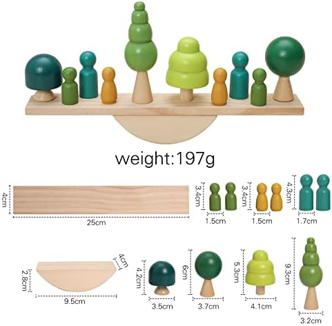 Wooden Tree Toys Balance Toys Wooden Peg Dolls Preschool Learning Educational Montessori Toys, Natural Woodland Trees Creative Accessories for Home Decor - Image 6
