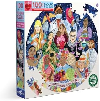 eeBoo 100 Piece Puzzle for Kids - International Women's Day Children's Puzzle Celebratory, Large Pieces for Small Hands to Develop Motor Skills by eeBoo