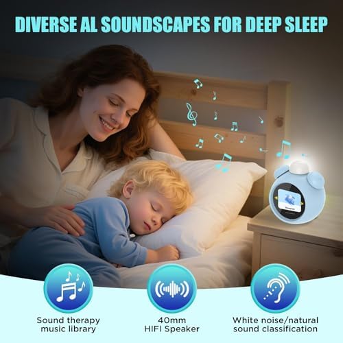 AI Kids Alarm Clock with Voice Control, Children's Focus Ready to Rise Sleep Trainer, AI Assistant Smart Clock, Sound Machine OK to Wake for Toddlers Kids, Digital Partner for Girls Boys - Image 6