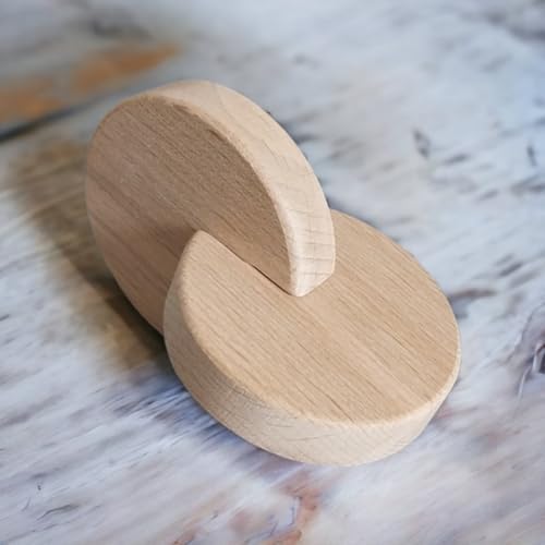 Montessori Wooden Baby Toy Set – Natural Beech Wood Sensory Toys for Infants (0–12 Months) | Rolling Drum, Wooden Rattles, Bell Shaker, Teether Rings | Non-Toxic, Handmade Development Toys - Image 4