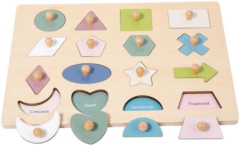 Adena Montessori 16-Piece Shape Peg Puzzle, 2-4y by AdenaMontessori