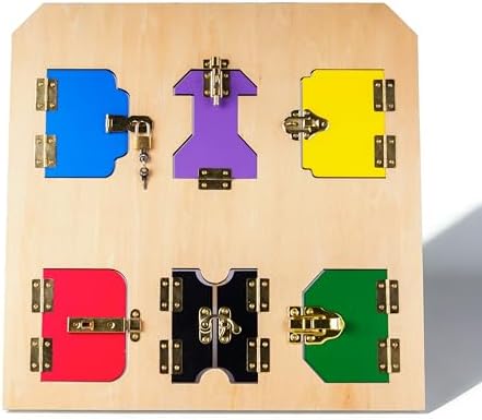 Montessori Sensory Toys for Toddlers 3+ Years Old, Wooden Sensory Materials for Kids,Preschool & Homeschool Supplies(Premium Education Toy) (Lock Board) - Image 3