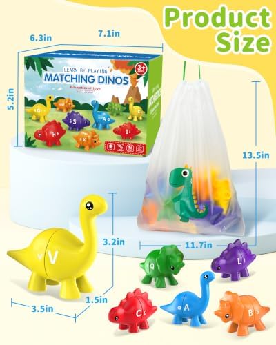 Walenty 26PCS Dinosaur Alphabet Learning Toys for Toddlers Kids 3-5 - Image 6