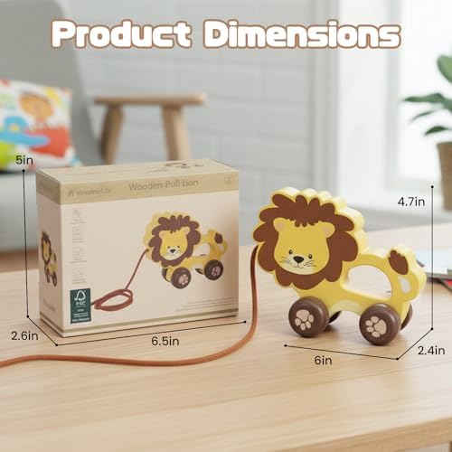 Baby Toys Car,Wooden Pull Along Toy for Toddlers 1 2 3 Year Olds - Image 4