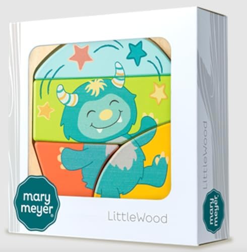 Mary Meyer LittleWood Toddler Puzzle – Educational Wooden Toy for 18+ Months – Preschool Gift for Boys & Girls, 6 x 6-Inches, Mookie Monster - Image 2