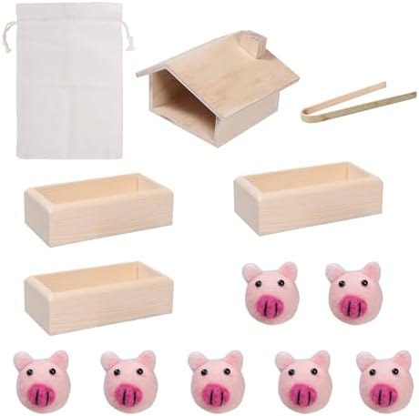 Sorting Stacking Wooden Toys for Toddlers, Montessori Pig Toy - Image 7