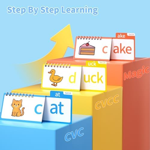 Phonics Flash Cards & Word Family Build Book Fun Kids Flip Books - Image 2