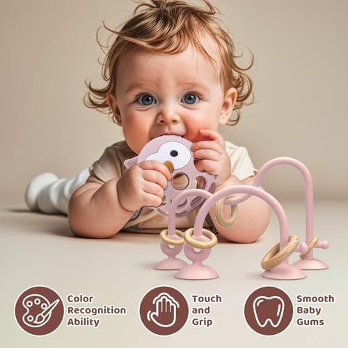 Baby High Chair Toy Teething Chew,Suction Cup Toys,BPA-Free Infant Teether - Image 5