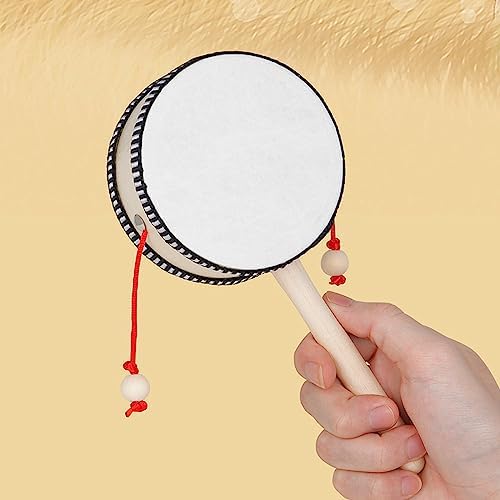 Wooden Rattle Drum Music Toy Painting Rattle Drum Musical Instrument Percussion Early Education Early Childhood Development Music for Wooden Percussion Instruments - Image 7