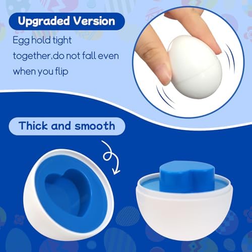 Tinabless Matching Eggs Toys 12 pcs Set Color & Shape Recognition Sorter Puzzle for Toddlers, Christmas Easter Travel Game Early Learning Educational Gift for Year Old Kids - Image 5