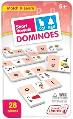 Junior Learning Short Vowel Dominoes - 28 Piece Educational Phonics Games - Image 6