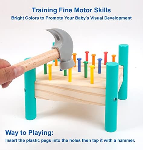 STEM Montessori Wooden Pounding Hammer Toy for Toddler Early Learning - Image 4