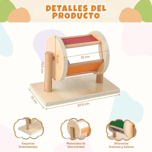 Adena Montessori Play Kit: Knob Puzzle & Spinning Drum, 6-12m - Image 2