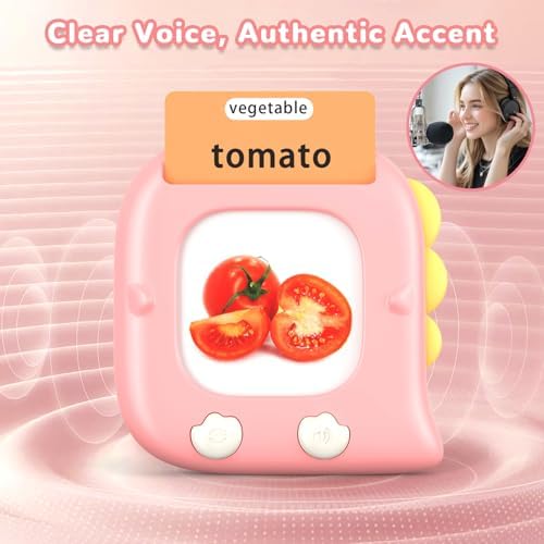 Kidzdo 520 Words Talking Flash Cards, Birthday Gifts for 3 4 5 6 Year Old Girls, Early Educational LearningToys, Pink - Image 4