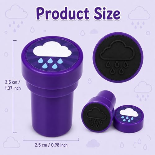 Cinrobiye 24 Pcs Weather Stampers Party Favor Set, Cute Weather Symbols Stamps for Kids Birthday Party, Classroom Rewards, Educational Learning Toys, Goody Bag Fillers - Image 2