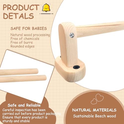 Duomilee Baby Pull up Bar Toddler Pull Up Bar Montessori Wall-Mounted Handrail Ballet Bar for Toddlers Suitable for Baby to Learn to Stand and Support. (17.3 in) - Image 4