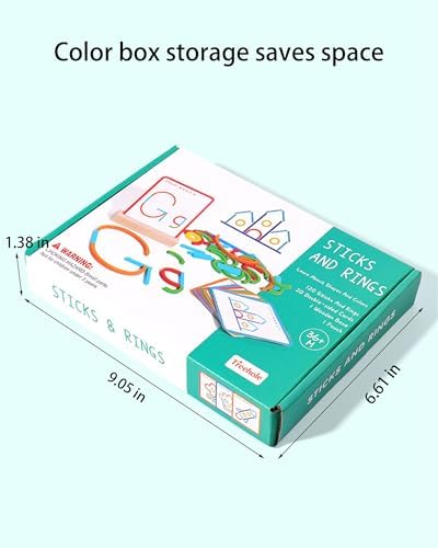 Montessori Smart Sticks, Montessori Smart Sticks for Toddlers, Sticks and Rings Wooden Tangram Puzzle, Quick Thinking Puzzle Blocks (1set) - Image 7