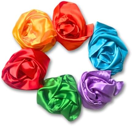 Lattooland Sensory Play Scarves – 6 Pcs | Multicolor Dance & Music Scarves for Kids | Juggling Scarves for Girls, Boys | 20" x 20" Soft Play Silks for Children | Rainbow Playsilks Babies 6 Months+ by Lattooland