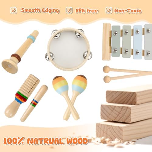 Baby Montessori Musical Toys, Boho Xylophone Percussion for Toddlers 1-3 - Image 5