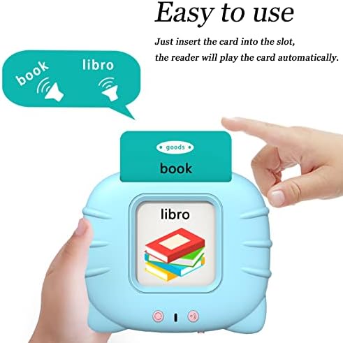Startcan Spanish & English Talking Flash Cards for Toddlers 1 2 3 4 5 6, Audible Toys for Kids to Learn Spanish - 258 Cards and 516 Words(Blue) - Image 2