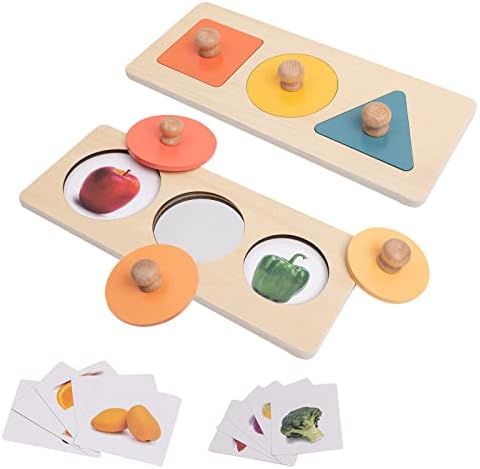 Twefex Montessori Spinning Drum + Montessori Multiple Shapes Knob Wooden Puzzles by Twefex