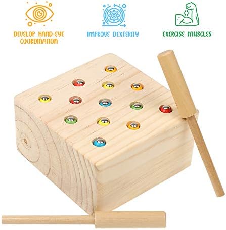 Boxiki kids Wooden Montessori Toys for Babies, Toddlers & Kids, Fine Motor Skills, Magnetic Worm Game for 3 Years Old - Image 2