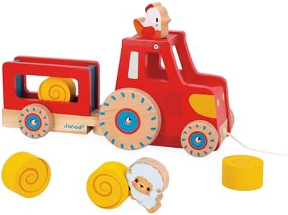 Janod - Wooden Pull-Along Tractor Toy - Image 3