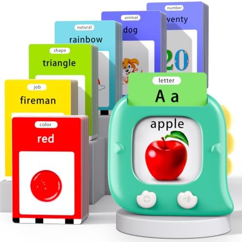 Kidzdo 254 Words Talking Flash Cards, Birthday Gifts for 3 4 5 6 Years Old Boys and Girls, Language Learning Toys, Green by Kidzdo
