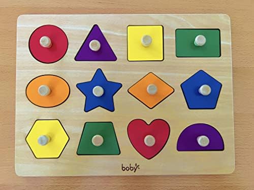 Dailyfunn Montessori Toy Shape Peg Puzzles Baby Puzzle 12-18-24 Months with Knob for Infant-Toddlers 1-3 - Image 4