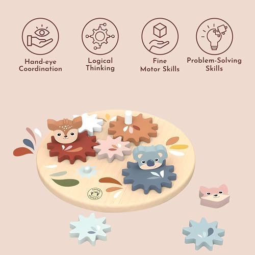 SPEEDY MONKEY Wooden Spin Gear Board | Toddler Spinning Gears Toy Playset - Image 6