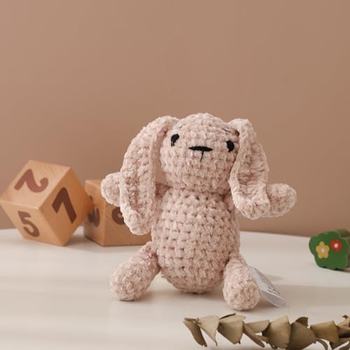GOODMOMCute Crocheted Baby Bunny Rattle, Handmade Soft Sensory Toy, Suitable for Babies 0-12 Months, Helps Sensory Development, Perfect Gift for Newborns, Also Makes a Keepsake as They Grow（Khaki - Image 4