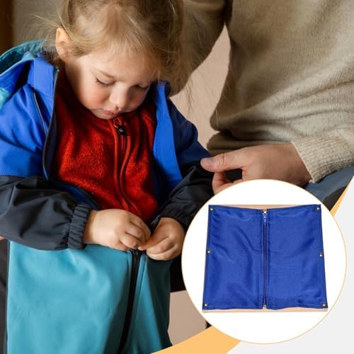Dressing Frame Life Skills Development Toy Professional Basic Life Skill for Preschool Gifts Educational Early Learning Tool, Zipper - Image 3