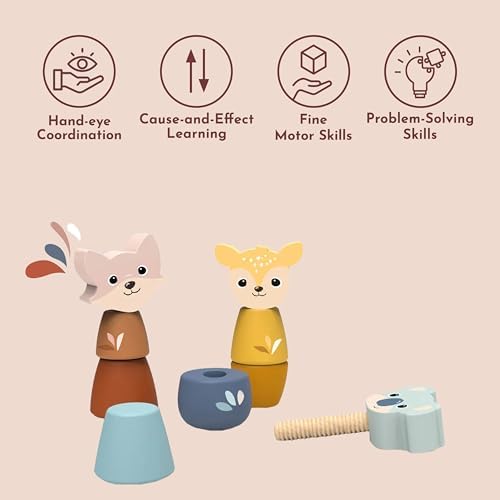 SPEEDY MONKEY Wooden Screw Toys | Animal Nuts & Bolts Set Montessori Toy - Image 6