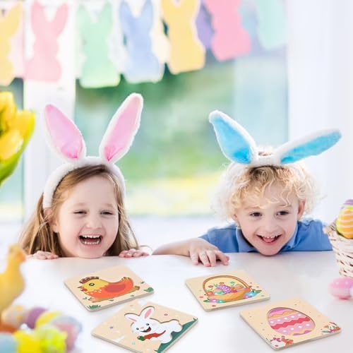 Easter Wooden Puzzles for Toddler - 4 Pack Basket Stuffers Fillers Puzzle Toys for Boys Girls, Jigsaw Learning Educational Gifts Party Favors for Kids - Image 6