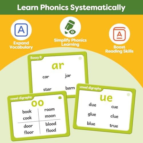 Torlam Sight Words Flash Cards for Kids Phonics Learning,Learn to Read Digraphs CVC Blends Long Vowel Sounds Spelling Reading Phonics Games, Site Words for Classroom Homeschool - Image 4