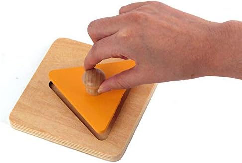 Thoth Montessori Single Shape Puzzle First Shapes Jumbo Wooden Puzzle Board Knob Wooden Puzzle Geometric Shape Puzzle Early Education Material Sensorial Toy for Toddler Shape & Color Sorter (4 pieces) - Image 3