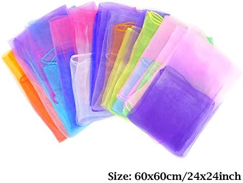 Honbay 12PCS Gradient Color Square Scarves Juggling Scarves Silk Dance Scarves Performance Props,24 x 24 Inch - Image 3