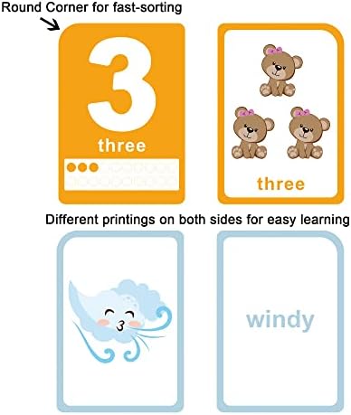 ZazzyKid Flash Cards for Toddlers - 52 Double Sides Cards for Numbers, Colors, Shapes & Weather - Learning & Education Toys for Preschool - Image 4