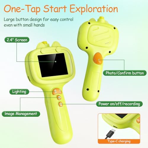 Borescope Camera Toy with Light for Kids, Waterproof STEM Explorer Scope, Fun Science Toy for Outdoor Nature, Perfect Birthday for Boys & Girls 4 5 6 7 8 9 10 Years Old - Image 3