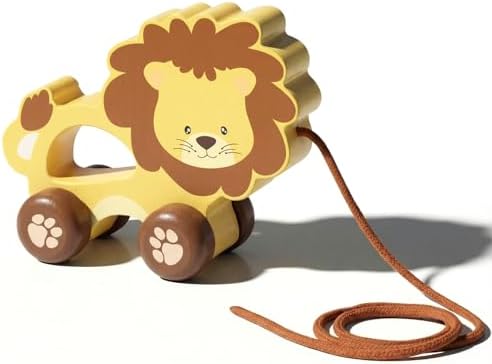 Baby Toys Car,Wooden Pull Along Toy for Toddlers 1 2 3 Year Olds by WoodenEdu