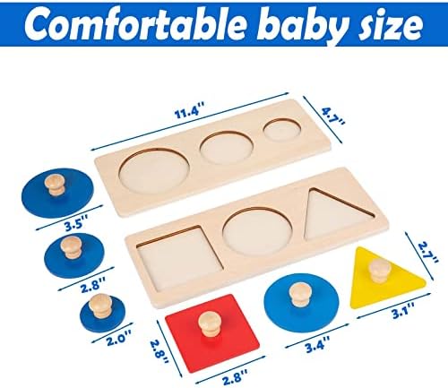 Montessori Shape Puzzle for Toddlers 1-3 - Learning Color & Shape Sorter,Baby Puzzles 12-18 Months with Jumbo Knob,Educational Toys Gifts for Boys and Girls (Multiple Shape Puzzles/Circle Puzzle) - Image 5