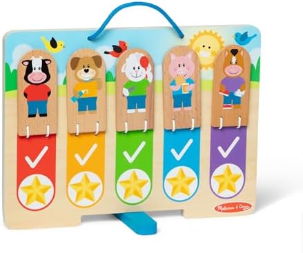 Melissa & Doug My Daily Routines Chart, Wooden Daytime and Nighttime Habit Tracker with Multi-Lingual Stickers, Hands-On, Screen-Free Preschool Toys for Girls & Boys Ages 3+ - FSC Certified by Unknown