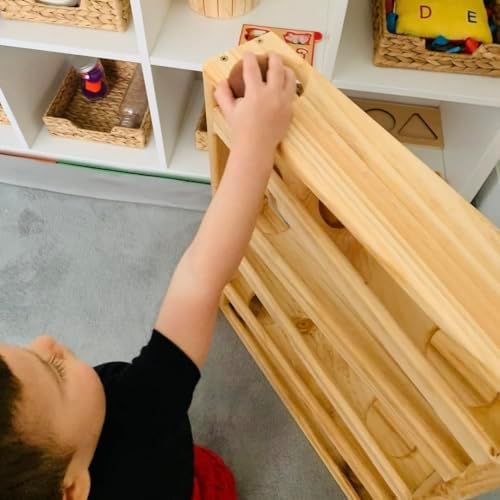 Handmade Wooden Montessori Ball Drop Toy for Toddlers 1 Years Old and Up - Baby Ball Track - Ball Tower Slide - First Birthday Gift - Includes 3 Wooden Balls - Image 6