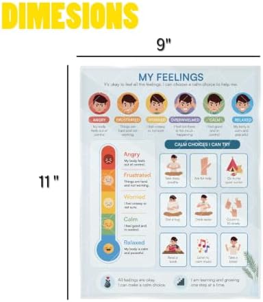Feelings Chart for Kids – Step-by-Step Laminated Visual Chart for Emotional Regulation, Social Emotional Learning (SEL), Autism, ADHD, Home & Classroom, 9 x 12 Inch - Image 3