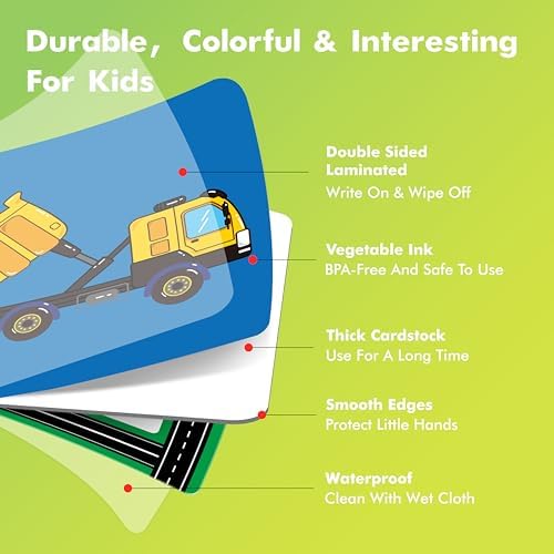 Hebayy Vehicle Matching Game, 72 PCS Traffic Memory Matching Cards for Toddlers 36 Pairs Transportation Memory Cards Educational Toys for Preschool Boys & Girls 4 5 6 Years Old - Image 3