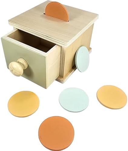 Adventure Awaits! Montessori Wooden Coin Bank Coordination Toy for Toddlers | Kids Shape Sorting Activity for Dexterity by AdventureAwaits