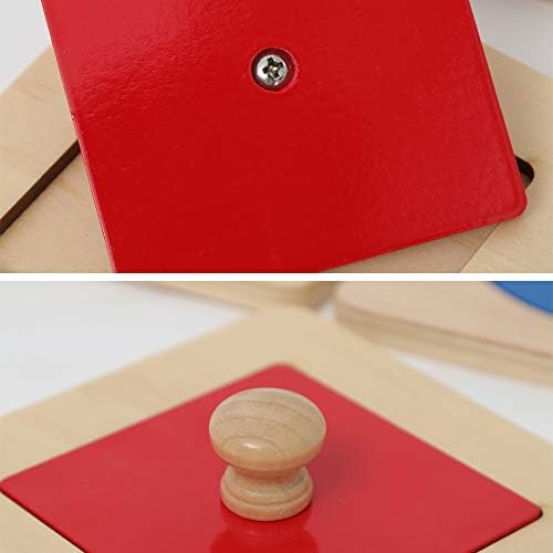 Thoth Montessori Single Shape Puzzle First Shapes Jumbo Wooden Puzzle Board Knob Wooden Puzzle Geometric Shape Puzzle Early Education Material Sensorial Toy for Toddler Shape & Color Sorter (4 pieces) - Image 2