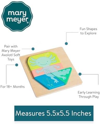 Mary Meyer LittleWood Puzzles Wooden Puzzle for Toddlers, Preschool Gift for 18+ Months, Fun & Educational Baby Toy, 5.5 x 5.5-Inches, Axolotl - Image 5