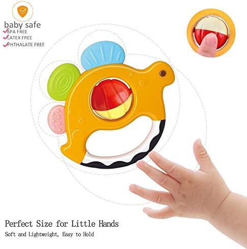Yiosion Baby Rattles Sets Teether, Shaker, Grab and Spin Rattle, Musical Toy Set, Early Educational Toys Gifts for 3, 6, 9, 12 Month Baby Infant, Newborn - Image 5